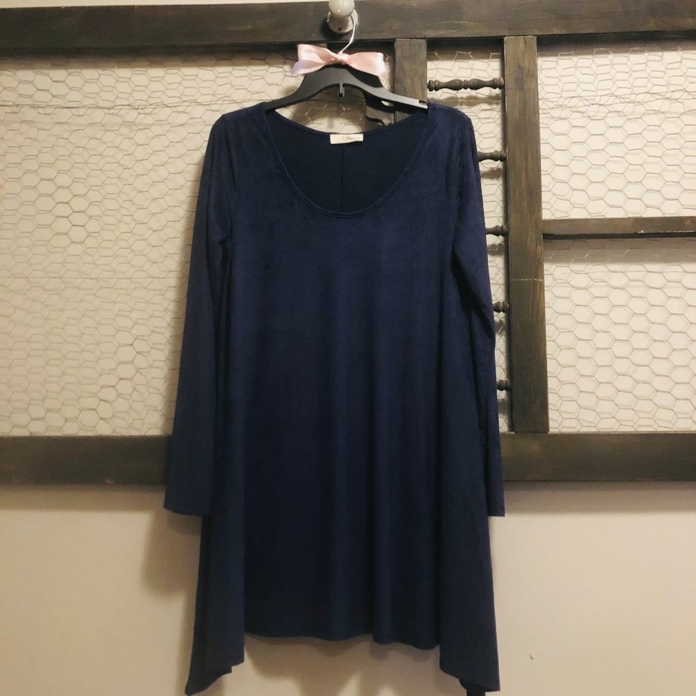 Suede Navy Blue Tunic
